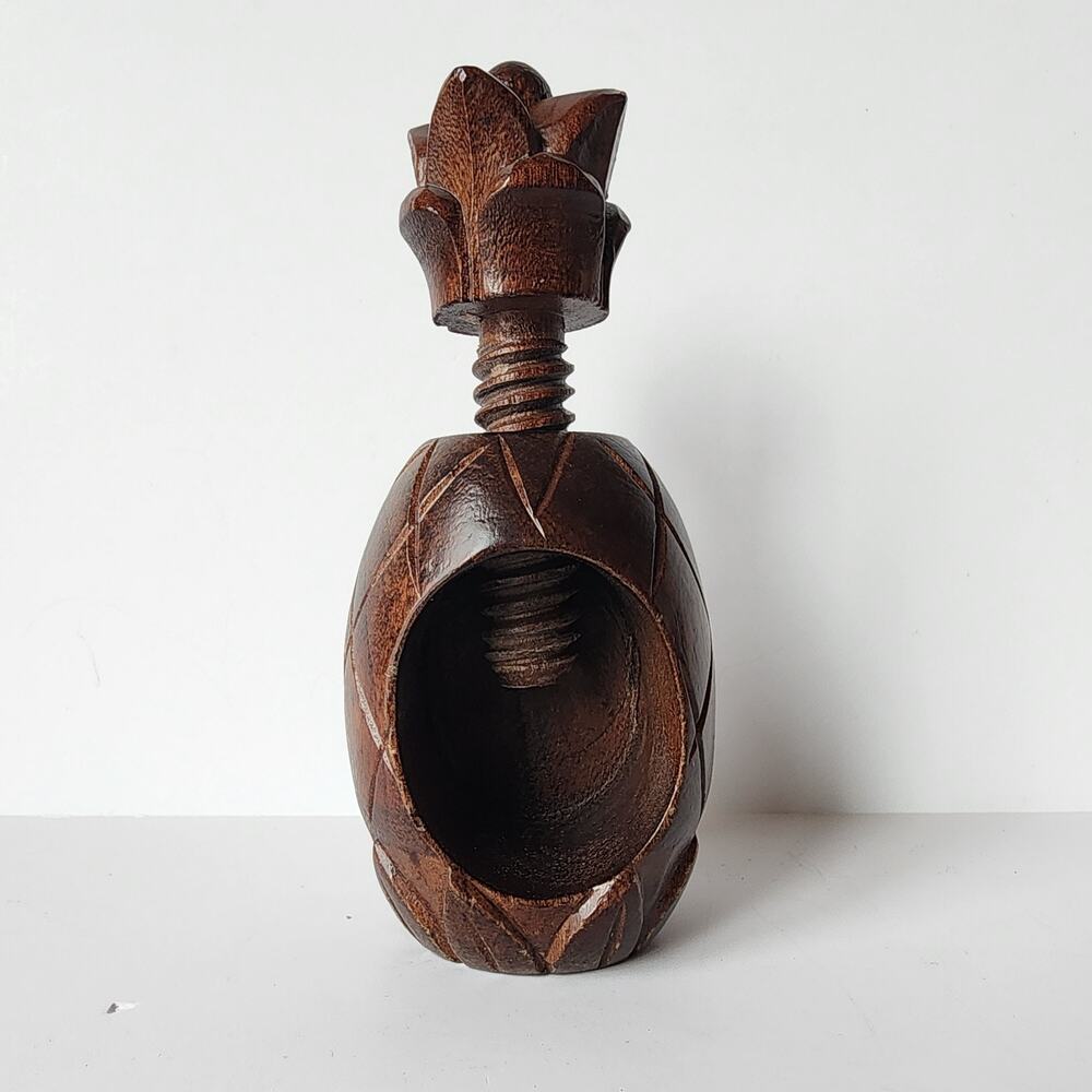 Vintage Gallery Originals Wooden Pineapple Nutcracker Carved 5" Decorative